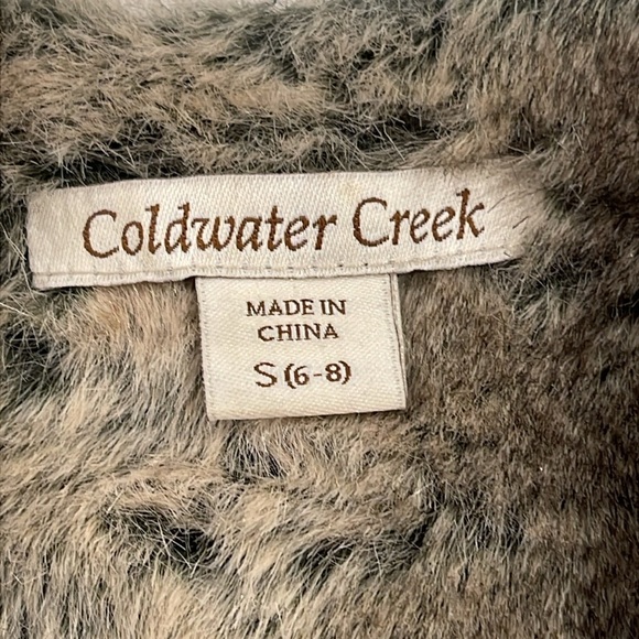 Coldwater Creek Vest Womens Size S Gray Faux Suede Fur Toggle Button Jacket - Picture 4 of 12